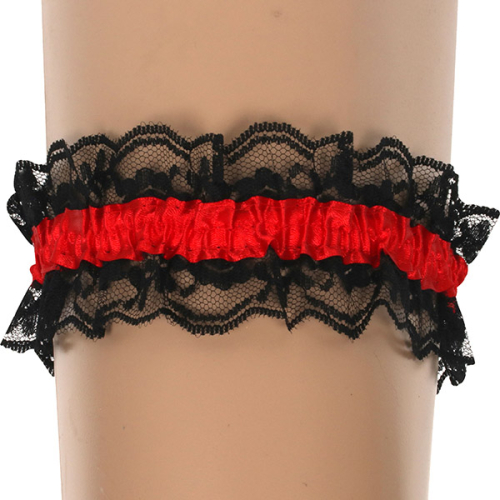 Strømpebånd rød/sort