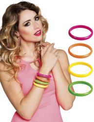 80er armbånd neon 4-pak
