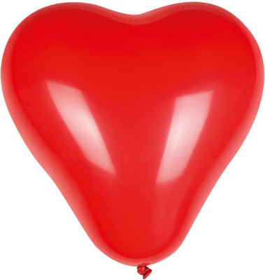 Hjerteballoner rød 6-pak