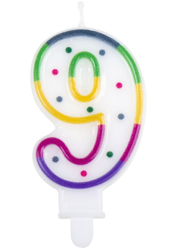 Fødselsdagslys med tal 9