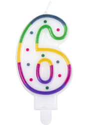 Fødselsdagslys med tal  6