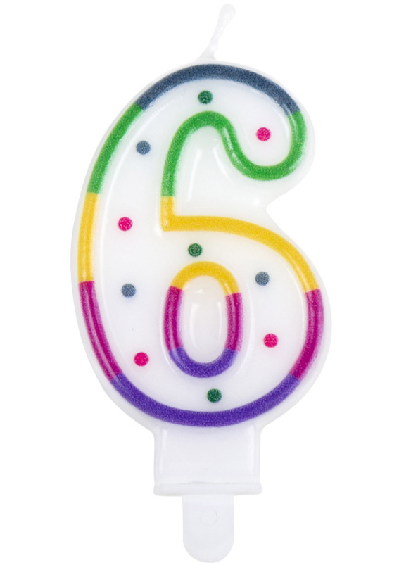 Fødselsdagslys med tal 6
