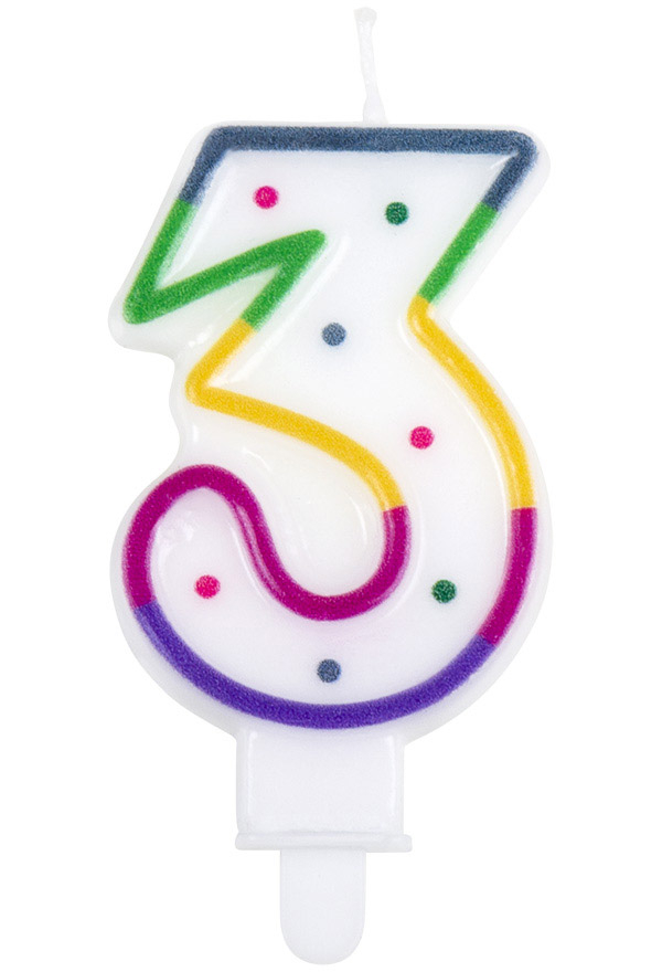 Fødselsdagslys med tal  3