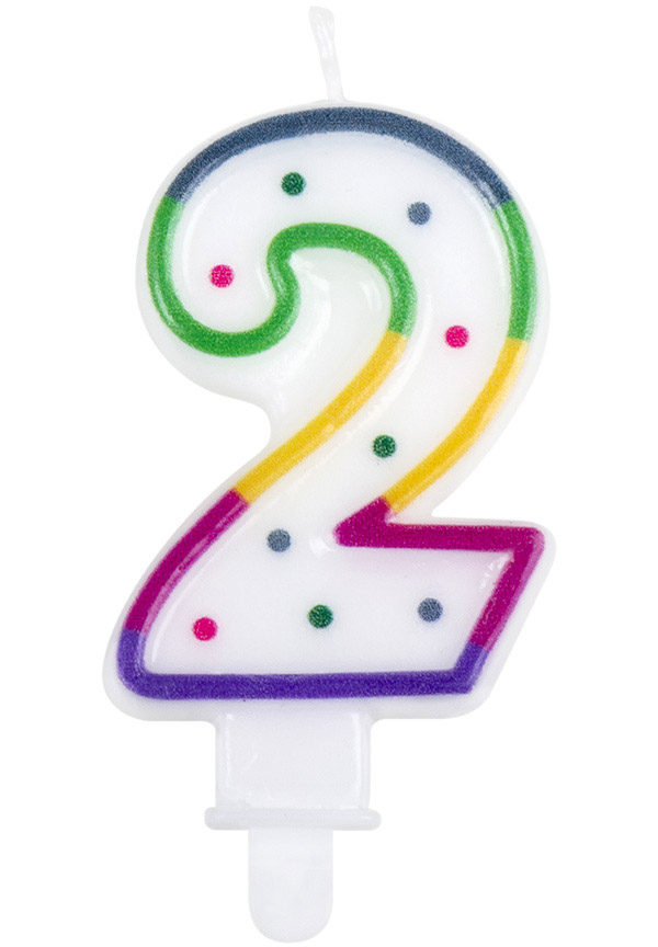 Fødselsdagslys med tal  2