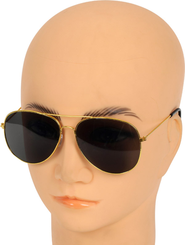 Pilot solbrille guld m/sort