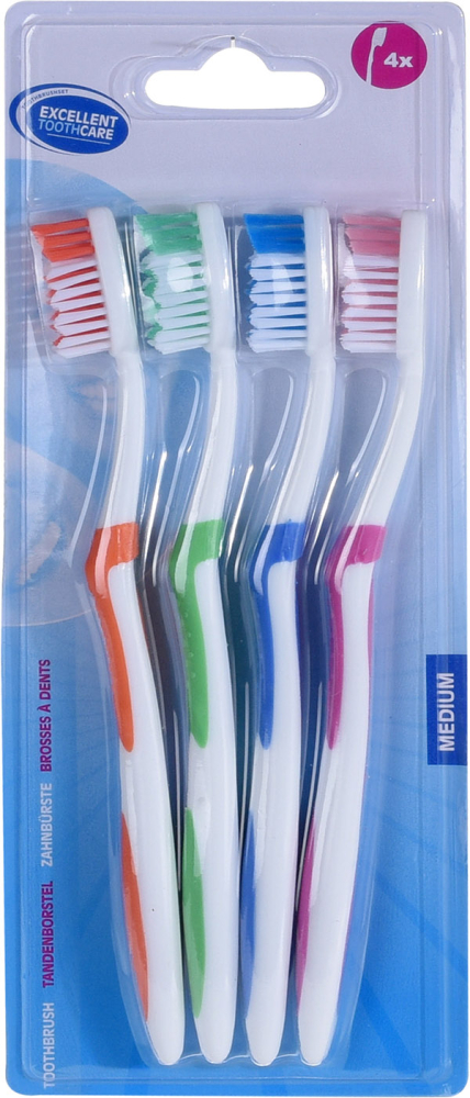 Tandbørste medium 4-pak