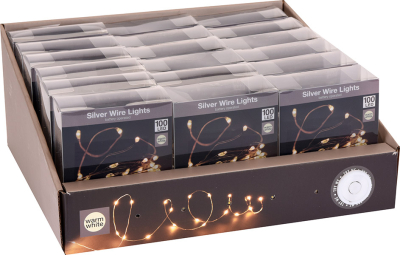 Lyskæde sølv-wire 100 LED