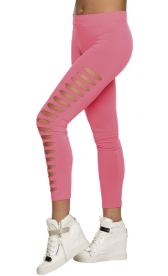 Leggings m/huller neon-pink