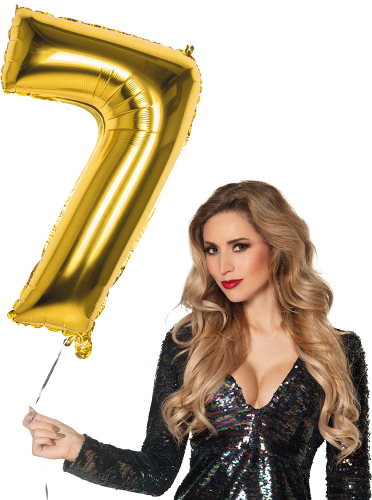 Tal ballon 7 guld 86 cm