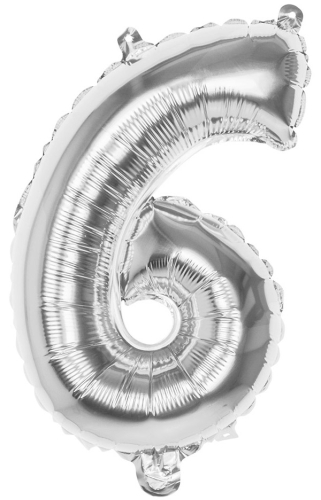 Tal ballon 6 sølv 36 cm