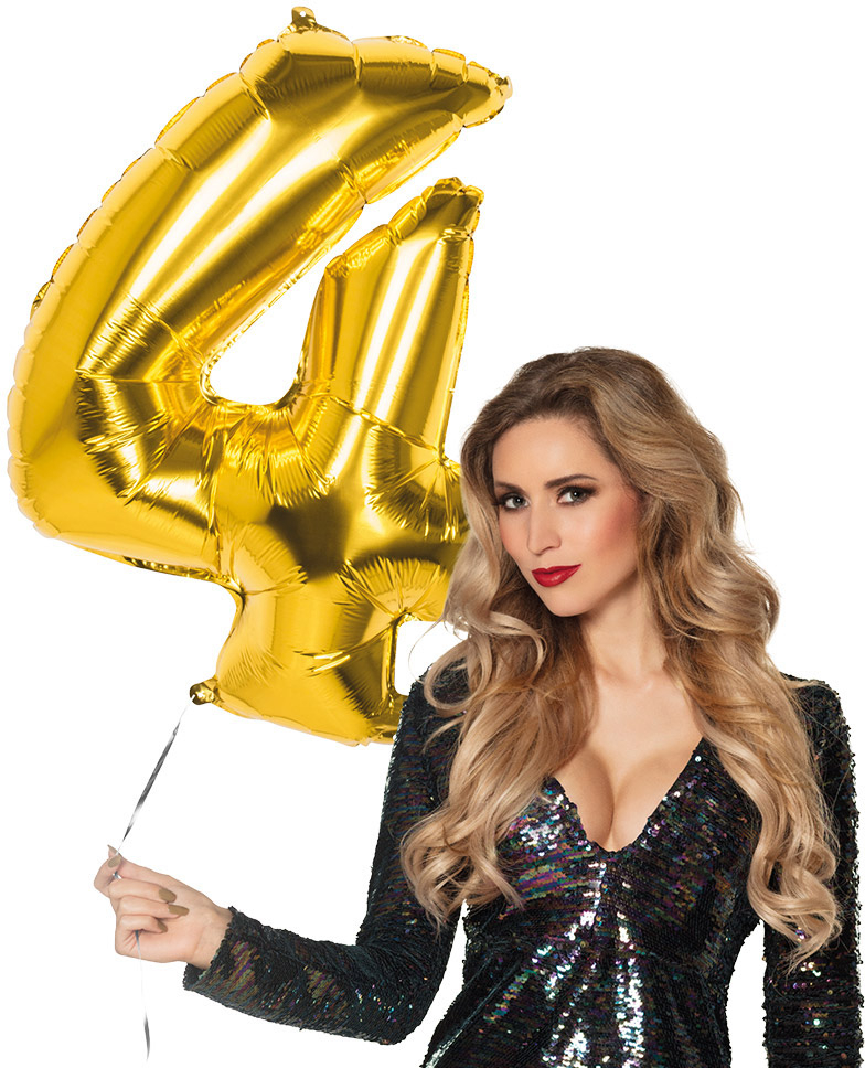 Tal ballon 4 guld 86 cm
