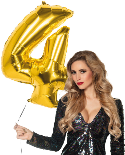 Tal ballon 4 guld 86 cm