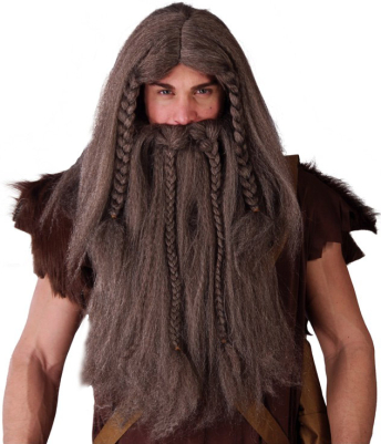 Vikinge-paryk med skæg