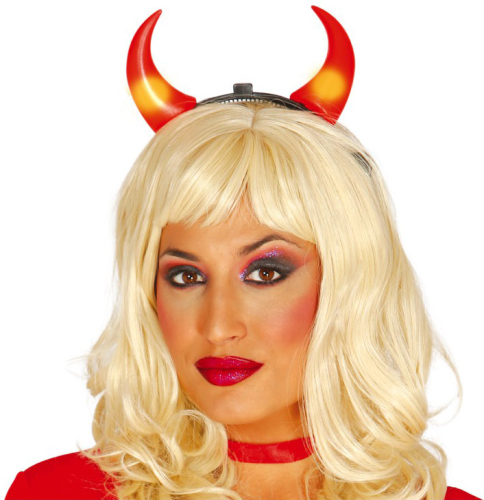 Djævlehorn hårbøjle m/lys