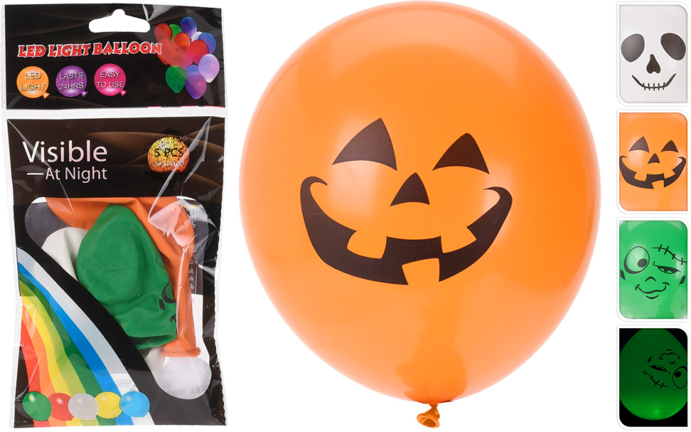 LED balloner Halloween 3-pk