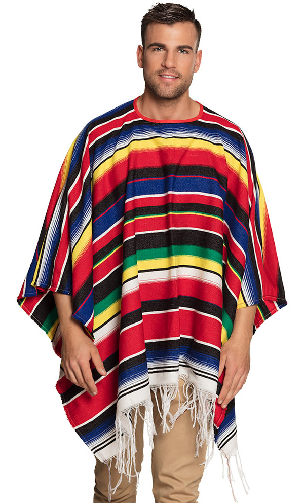 Mexicansk poncho 140x155 cm
