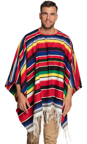 Mexicansk poncho 140x155 cm