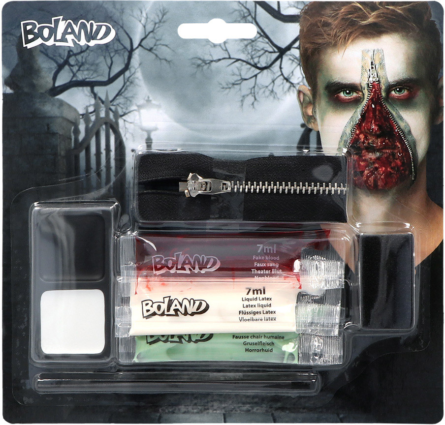 Blodig lynlås makeup kit