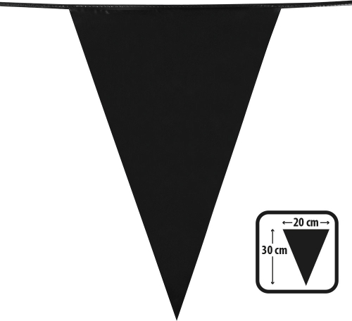 Flagguirlande sort 10 m