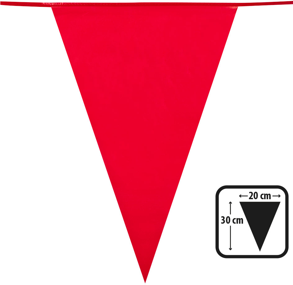Flagguirlande rød 10 m
