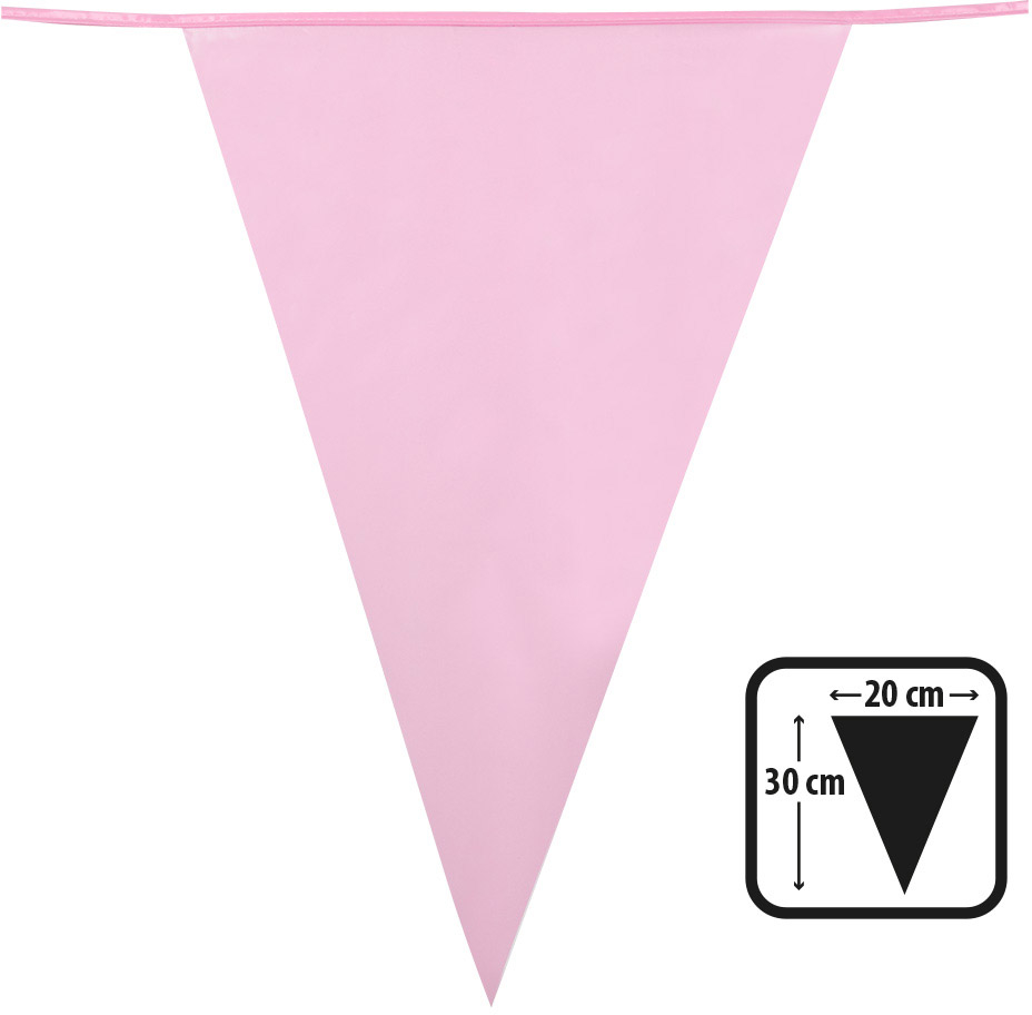 Flagguirlande lyserød 10 m