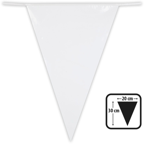Flagguirlande hvid 10 m