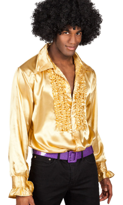 Disco skjorte guld, XL