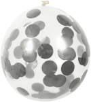 Konfetti ballon sølv 5-pak