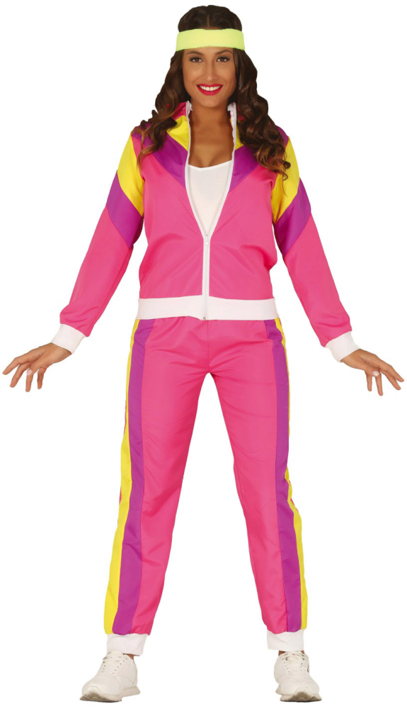 Joggingsæt 80er pink, L
