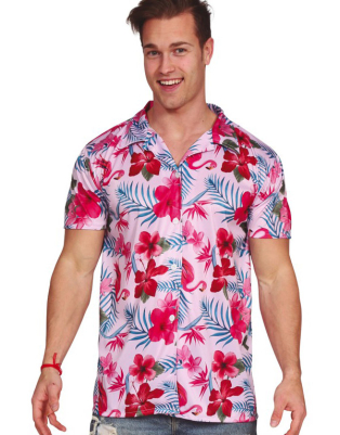Hawaii skjorte lyserød, L