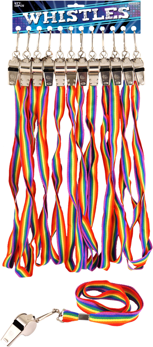 Fløjte med regnbue bånd