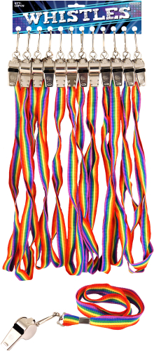 Fløjte med regnbue bånd