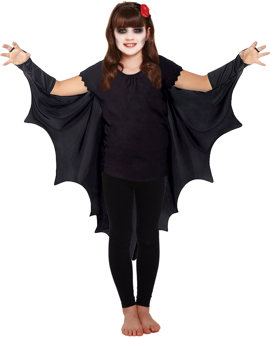 Flagermus kappe barn sort