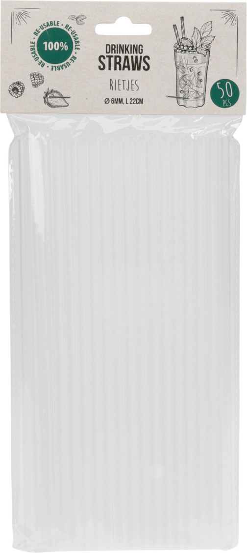 Sugerør transparent 50-pak