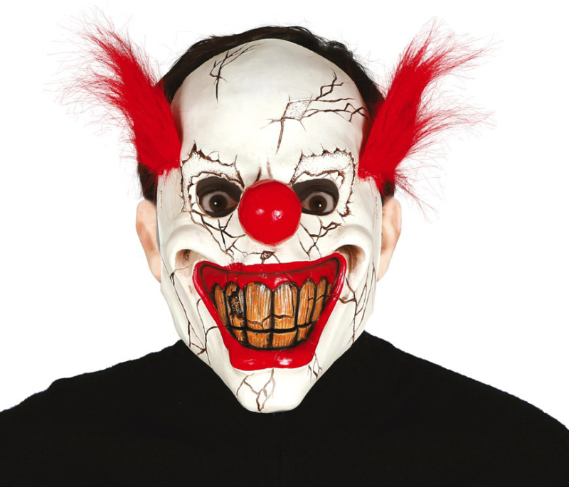 Killer Clown maske med hår