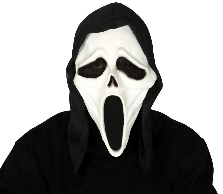 Hætte maske scream, latex