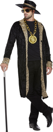 Pimp kostume sort m/leopard