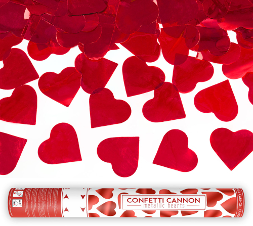 Konfettirør røde hjerter