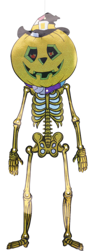 Græskar skelet deko 23x84cm