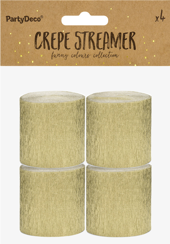 Crepepapir ruller guld 4-pk