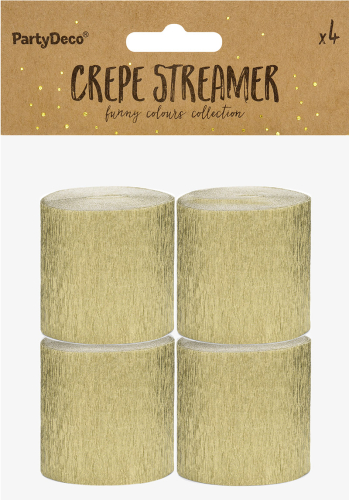 Crepepapir ruller guld 4-pk
