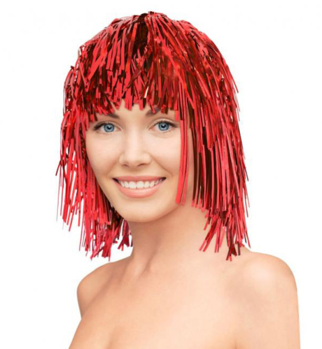 Paryk metallic, rød