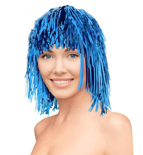 Paryk metallic, blå