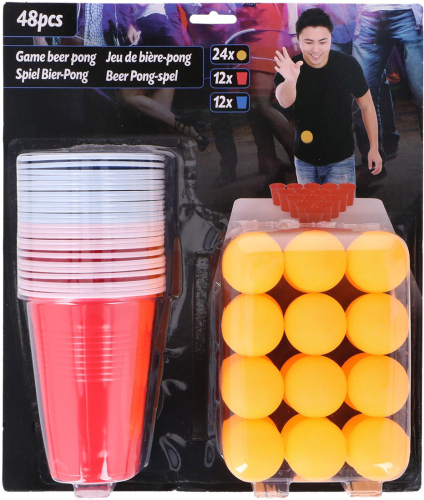 Beer Pong sæt med 48 dele