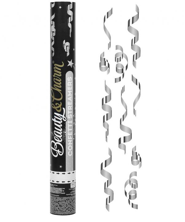 Konfettirør serpentin. sølv