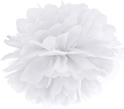 Pompom papir 25 cm hvid