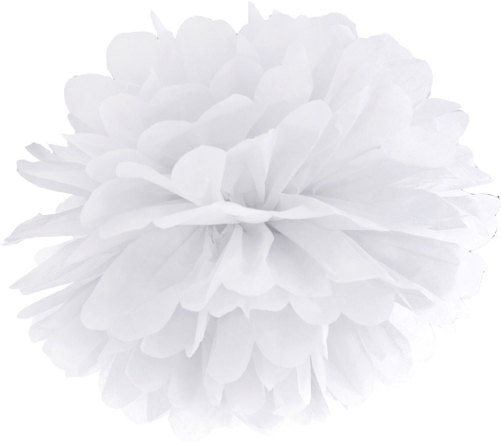 Pompom papir 25 cm hvid