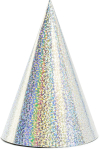 Festhat pap 16 cm sølv 6-pak