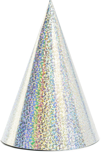 Festhat pap 16cm sølv 6-pak