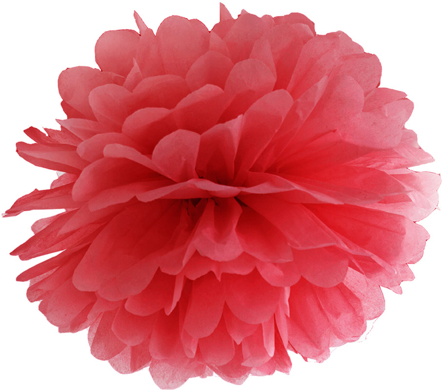 Pompom papir 25 cm rød